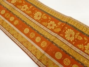 本場筑前博多花唐草・七宝・丸文に抽象模様織出し名古屋帯